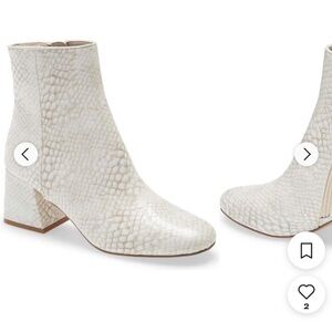 Steve Madden Textured Cream Ankle Booties